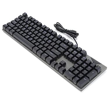 Imagem de Teclado com fio, teclado mecânico Plug and Play ergonômico para laptop para MacBook para computador