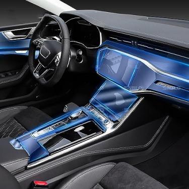 Imagem de LAVIYE Interior do carro GPS navegador central console TPU transparente película protetora Filme anti-risco, para Audi S7 RS7 2021-2023