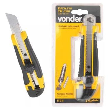 Imagem de Estilete Profissional Emborrachado Com Trava 18mm Mais Top