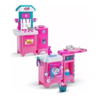 Imagem de Kit Cozinha Infantil Rosa - Magic Toys