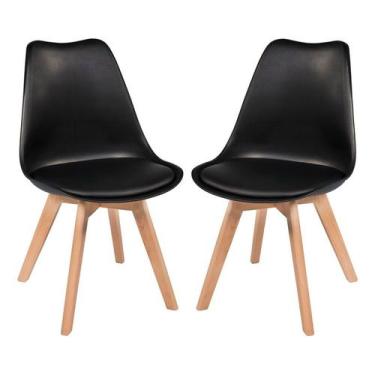 Imagem de Conjunto 02 Cadeiras Eames Wood Leda Design - Preta - Universal Mix