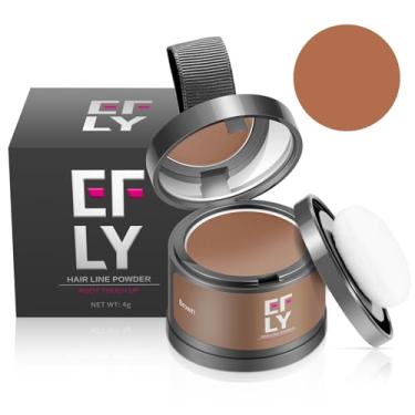 Imagem de EFLY Pó de sombra para cabelos grisalhos, marrom médio, para cabelos finos femininos e masculinos, sobrancelhas, linha de barba, cor instantânea do cabelo, 4 g, sem material sintético