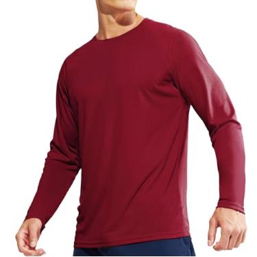 Imagem de Haimont Camiseta masculina de corrida atlética com proteção solar UV leve raglã manga longa Rash Guard