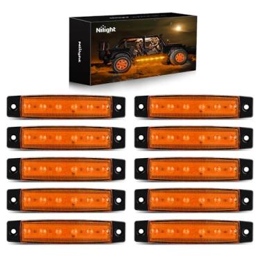 Imagem de Nilight TL-14 10 peças 9,6 cm 6 indicador âmbar traseiro caminhão reboque RV cabine barco ônibus caminhão luz de LED