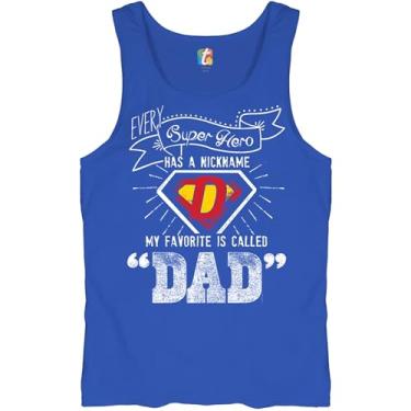 Imagem de Camiseta regata masculina Every Super Hero Has a Nickname Best Dad Ever Father's Day, Azul, 3G