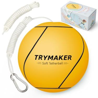 Imagem de Trymaker Conjunto de bola de tetherball, bolas de corda e corda de substituição para crianças e adultos no quintal ao ar livre
