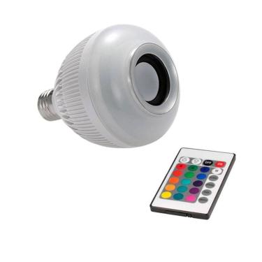 Imagem de Caixa De Som Bluetooth Lâmpada Led Com Controle