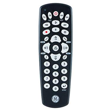 Imagem de GE Controle remoto universal para Samsung, Vizio, LG, Sony, Sharp, Roku, Apple TV, TCL, Panasonic, Smart TVs, reprodutores de streaming, Blu-ray, DVD, 4 dispositivos, preto, 34708
