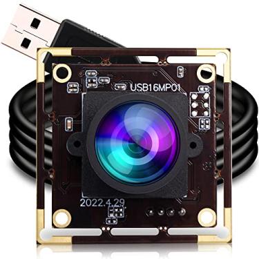 Imagem de ELP Módulo de Câmera Usb de Grande Angular de 16Mp para Raspberry Pi e Computador 4K Mini Uvc Usb2.0 Placa de Webcam de Vídeo com 118 Graus Sem Lente de Distorção Imx298 Câmera Industrial Pc Lightburn
