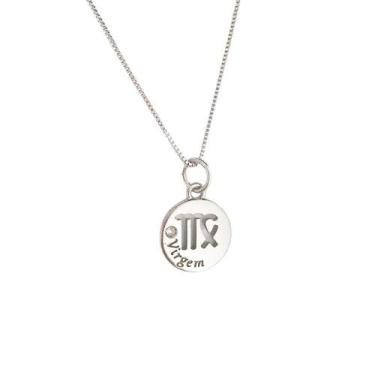 Imagem de Colar Signos Corrente 55/60-Banhado Platina - Virgem - Le Rouge Joias