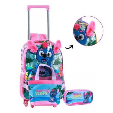 Imagem de Kit Mochila Rodinha Escolar Coala Orelhinhas Pelucia Menina - Yepp