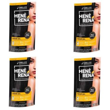 Imagem de Hene em Gel Rená Preto Natural (Preto Medio) 180gr Alisa, tinge e Da B