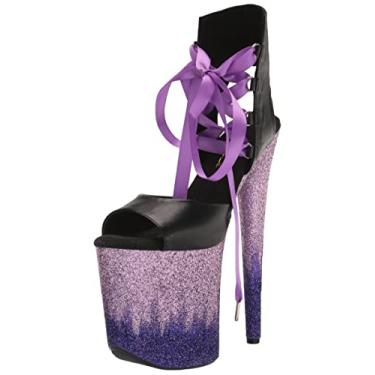 Imagem de Ellie Shoes Sandália feminina de salto 850-braxton, Roxa, 36