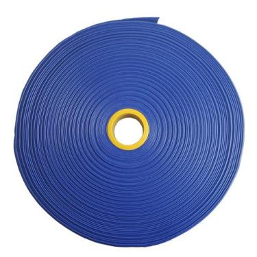 Imagem de Rolo de 70 Metros de Mangueira Chata Flat Azul 2 Polegadas Drenagem Ir
