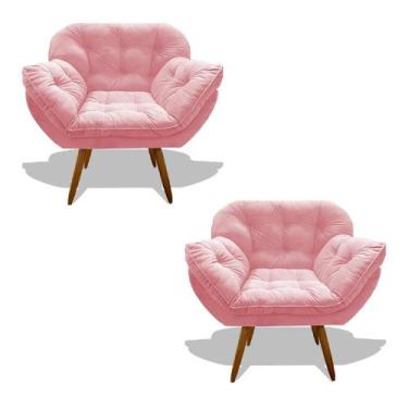 Imagem de Kit 02 Poltrona Miami Cadeira Pés Palitos Salão Escritorio Consultório