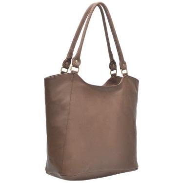 Imagem de Bolsa de Ombro Feminina de couro forrada B2 Caramelo - CLACLE