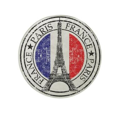 Imagem de Futton Turco Redondo Veludo Estampado Ø45cm Paris - FASTLAR