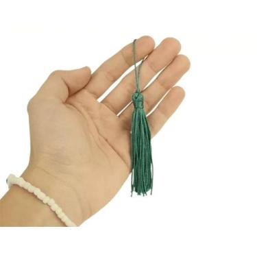 Imagem de Pingente de Seda Tassel Franja Verde Escuro 7cm (10 Un) - Redelease