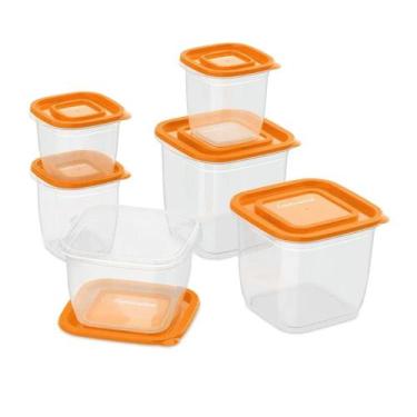 Imagem de Conjunto potes continental plastico laranja 06und 41046087 - Electrolu