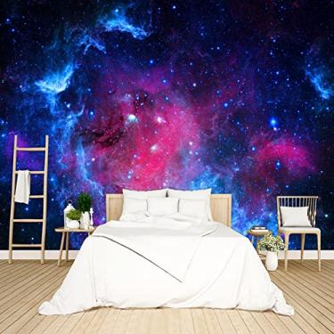 Imagem de BZHXBZ - Papel de parede universo galáxia teto céu estrelado mural casa quarto sala de estar tv fundo mural de parede grande - 231.1 cm x 165.1 cm não descasca e cola