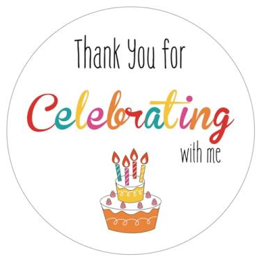 Imagem de Adesivos Thank You for Celebrating with Me, adesivos de lembrancinha de bolo de aniversário, 60 peças adesivos de lembrancinha de festa de aniversário de 5 cm, adesivos de chá de bebê, adesivos de