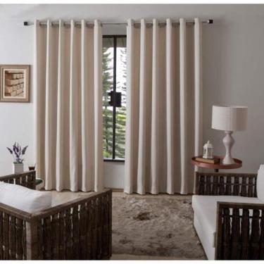 Imagem de Cortina 100% Blackout 4,00cm X2,50 Cm Vitalle Plano Bege - Belchior