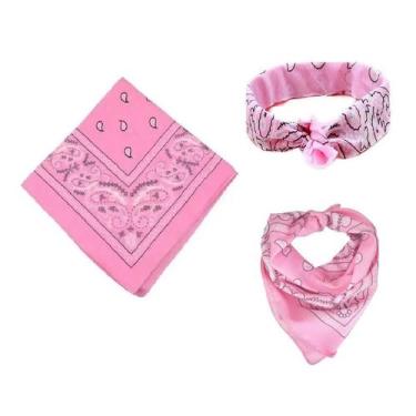 Imagem de Bandana Faixa Lenço Cabelo Rosa Claro Unissex Poliéster - Lynx produçõ