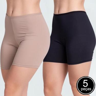 Imagem de Kit 5 Anágua Íntimo Segunda Pele Shortinho Poliamida Conforto Lingerie