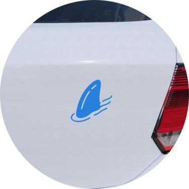 Imagem de Adesivo de Carro Barbatana de Tubarão Nadando - Cor Azul Claro - Melho