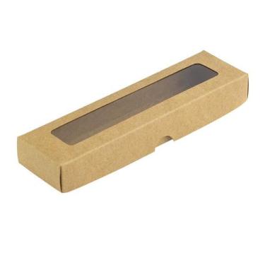 Imagem de Caixa com Visor S00 (4cm x 15,5cm x 2cm) Kraft 10 unidades Assk Rizzo 