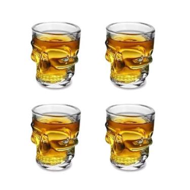 Imagem de 4un COPO VIDRO DOSE SHOT CAVEIRA 50ML CACHAÇA TEQUILA - Rio Tijucas