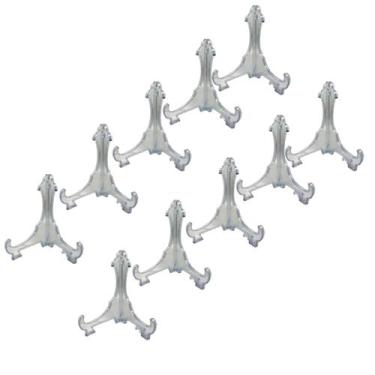Imagem de Kit 10 Peças Suporte P/ Pratos Acrílico Transparente 10cm