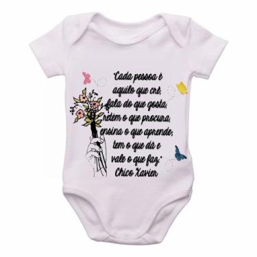 Imagem de body nenê criança roupa bebê  frase Chico Xavier - Empório Dutra, GG  