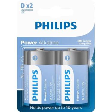 Imagem de Bateria Philips Alcalina Tipo D LR20P2B/59 1.5V - Embalagem com 2 Unid