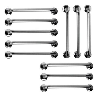 Imagem de Barra de Apoio 60cm Aço Inox Kit 11 Unidades Banheiro Box Idoso Gestan