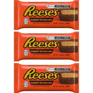Imagem de Kit 3 Chocolate AoLeite C/Pasta Amendoin Reese's Two Cup 42G - Reeses