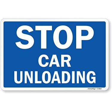 Imagem de Smartsign Placa de plástico S-9810-PL-10 "Stop CAR Unloading"