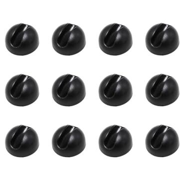 Imagem de Maxmoral 12 peças de protetores de pé de gancho de cabelo preto adequado para móveis de haste grossa de 10-12 mm de espessura para pés e pés de cadeira de mesa protetor de chão tampa de borracha