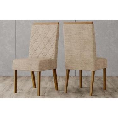 Imagem de Cadeira Sala de Jantar Nina Kit 2 Un Nature/Creme - Henn