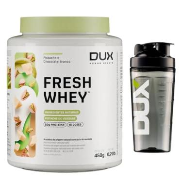 Imagem de Combo Fresh Whey Dux 450g - Sabor Chocolate Branco com Pistache + Coqueteleira oficial