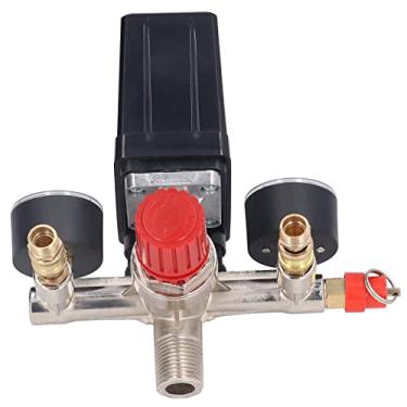 Imagem de Compressor De Ar Válvula De Pressão Kit Regulador Vertical Interruptor Manifold AC 100-240V