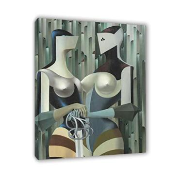 Imagem de Félix Labisse Impressões em tela e pintura famosa de pôster arte de parede abstrata "O tesouro dos templários" reproduções em tela - quadros emoldurados em madeira e prontos para pendurar para