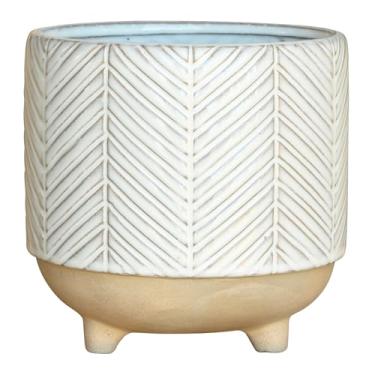 Imagem de HomArt Ramos Chevron Cachepot, grés - 15 cm