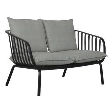 Imagem de Sofá Seiva 2 Lugares - Preto e Cinza Mescla