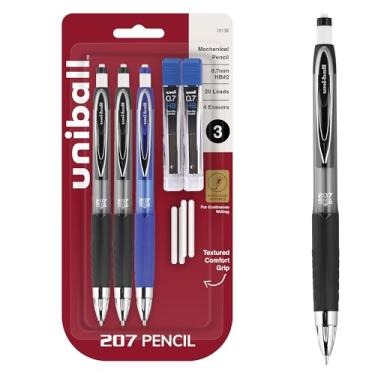 Imagem de Uni-Ball Kit inicial de lapiseira 207, 0,7 mm, HB nº 2, barris sortidos, 3 unidades