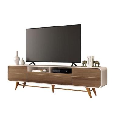 Imagem de Bancada de Tv Époque até 85 Polegadas de 220x57 Off White-Castanho - E