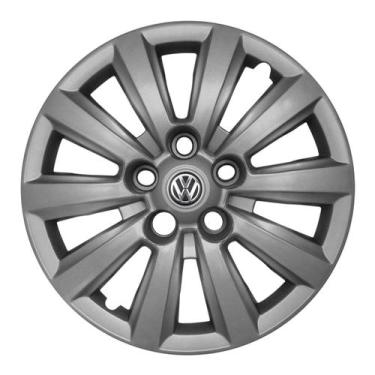 Imagem de Calota Aro 14 121CP-PTA + Emblema Alumínio VW 3D - Garagem Online Grid