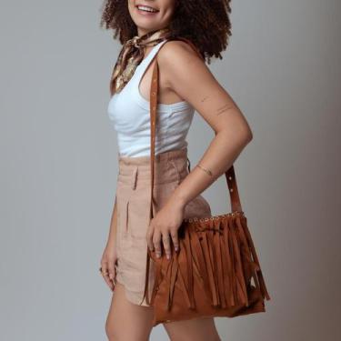 Imagem de Bolsa caramelo de franja Boho Chique - Yzzamelo, Caramelo