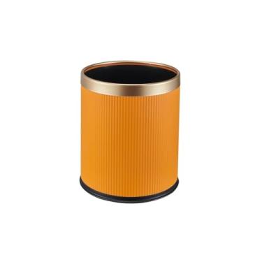 Imagem de Lixeira para Área Externa Lixeira, material plástico redondo sem tampa com design de barril duplo adequado para cozinha doméstica e cafeteria Lixeira de papel Lixeira para Área Externa(Orange)