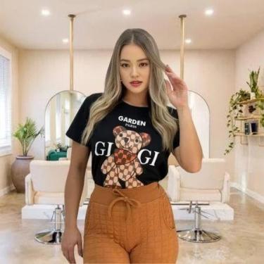 Imagem de T-shirt Feminina Manga Curta Gola Redonda Roupa Feminina - loja dinka,